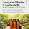 Eucalyptus, Gaultheria and Migraine Oil Roll-on Set of 3 Combo