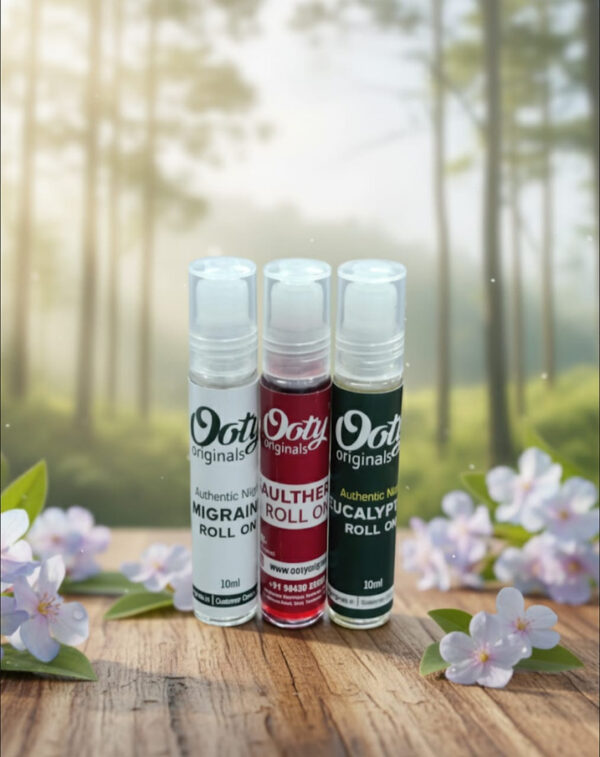 Eucalyptus, Gaultheria and Migraine Oil Roll-on Set of 3 Combo